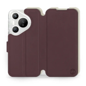 Hülle für Huawei Pura 70 - Farbe Burgund mit Platin