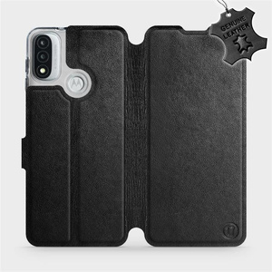Phone Case Motorola Moto E20 - Design Black Leather