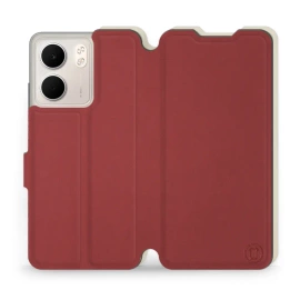 Etui Soft Touch do OPPO A5x - wzór Zachodząca czerwień z platyną