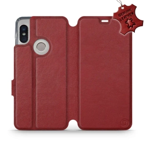 Phone Case Xiaomi Redmi Note 5 - Design Dark Red Leather