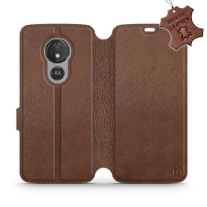Phone Case Motorola Moto G7 Power - Design Brown Leather
