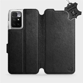 Etui ze skóry naturalnej do Xiaomi Redmi 10 - wzór Black Leather