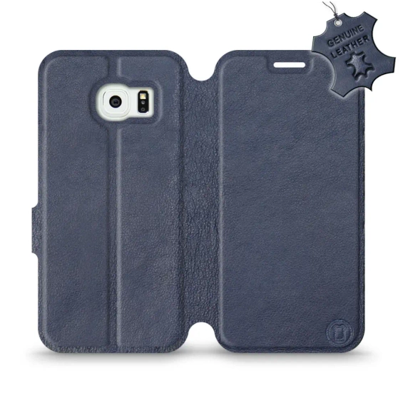 Phone Case Samsung Galaxy S6 Edge - Design Blue Leather