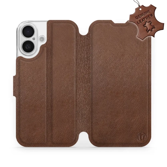 Phone Case Apple iPhone 16 - Design Brown Leather