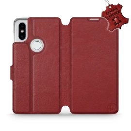 Phone Case Xiaomi Mi Mix 2S - Design Dark Red Leather