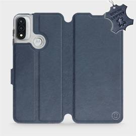 Phone Case Motorola Moto E20 - Design Blue Leather