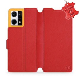 Phone Case Oppo Reno 7 4G - Design Red Leather