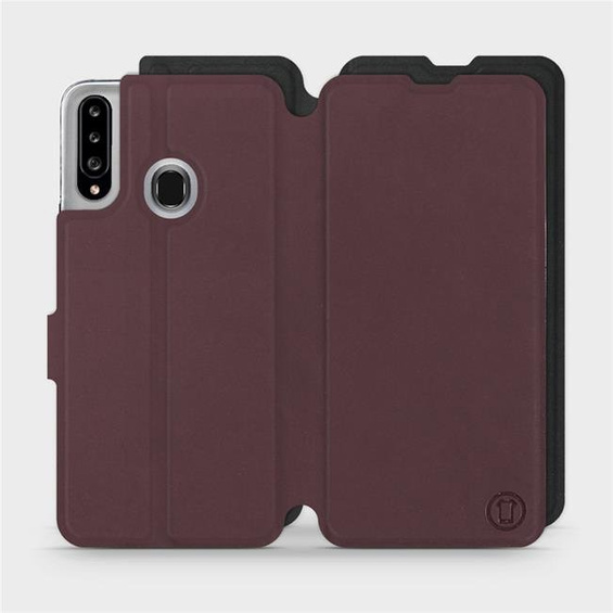 Etui Soft Touch do Samsung Galaxy A20S - wzór Matowy burgund z czernią