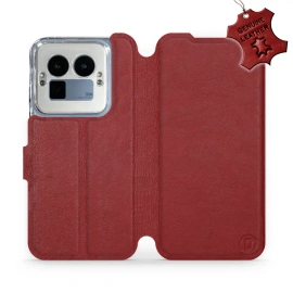 Phone Case Realme GT 8 Pro - Design Dark Red Leather