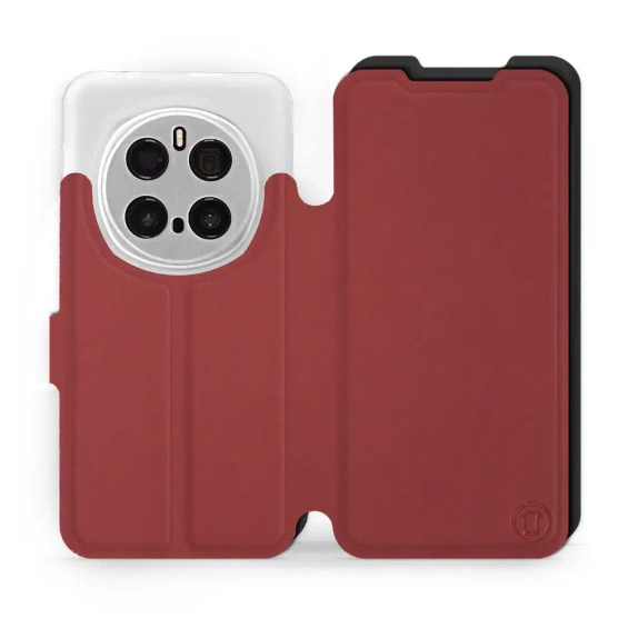 Hülle für Huawei Honor Magic7 Pro 5G - Farbe Dunkelrot mit Schwarz