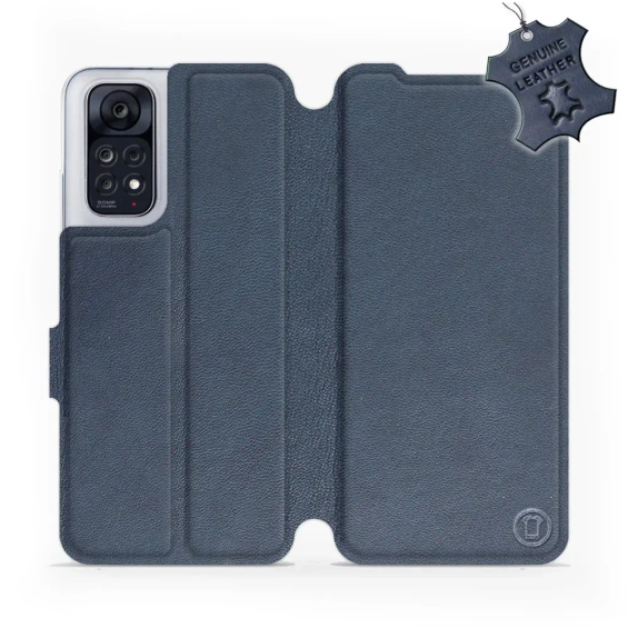 Phone Case Xiaomi POCO M4 Pro 4G - Design Blue Leather
