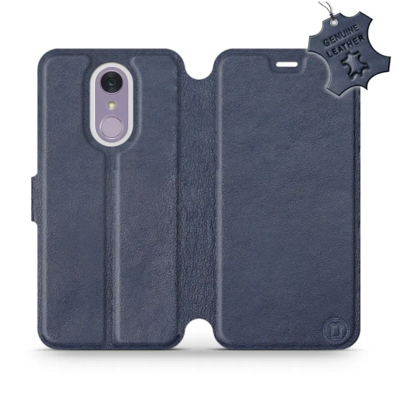 Phone Case LG Q7 - Design Blue Leather