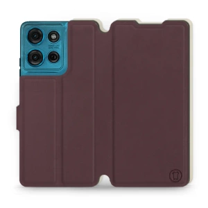 Etui Soft Touch do Motorola Moto G75 5G - wzór Matowy burgund z platyną