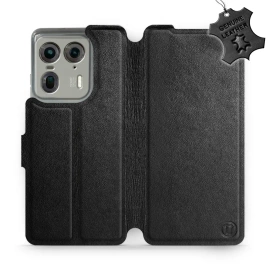 Phone Case Motorola Edge 50 Ultra - Design Black Leather