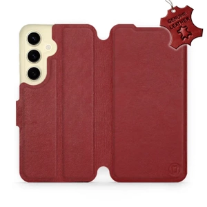 Phone Case Samsung Galaxy S24 - Design Dark Red Leather
