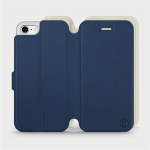 Etui Soft Touch do Apple iPhone SE 2020 - wzór Głęboki granat z platyną