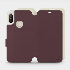 Phone Case Xiaomi Mi A2 Lite - Design Burgundy with Platinum