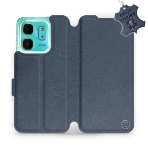 Phone Case Infinix HOT 50i - Design Blue Leather
