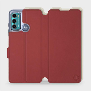 Etui Soft Touch do Motorola Moto G60 - wzór Zachodząca czerwień z platyną