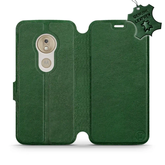 Phone Case Motorola Moto G7 Play - Design Green Leather