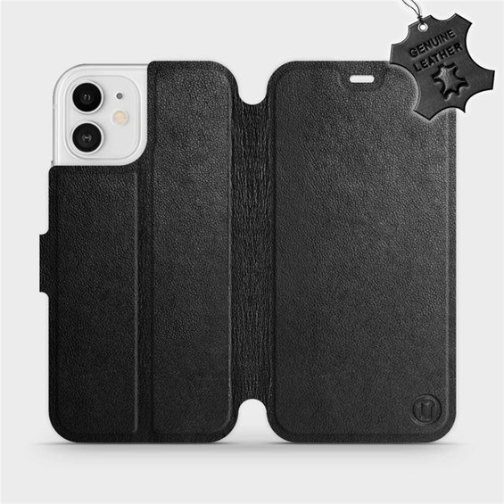Phone Case Apple iPhone 12 - Design Black Leather
