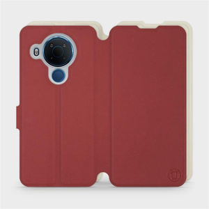 Hülle für Nokia 5.4 - Farbe Dunkelrot mit Platin