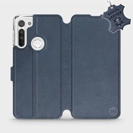 Phone Case Motorola Moto G8 - Design Blue Leather