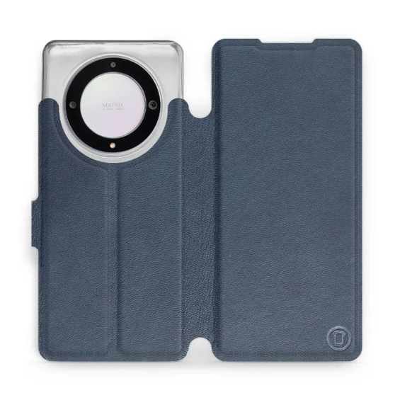 Etui ze skóry naturalnej do Huawei Honor Magic5 Lite 5G - wzór Blue Leather