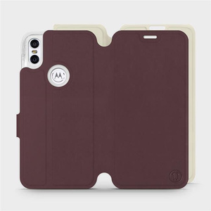 Phone Case Motorola One - Design Burgundy with Platinum