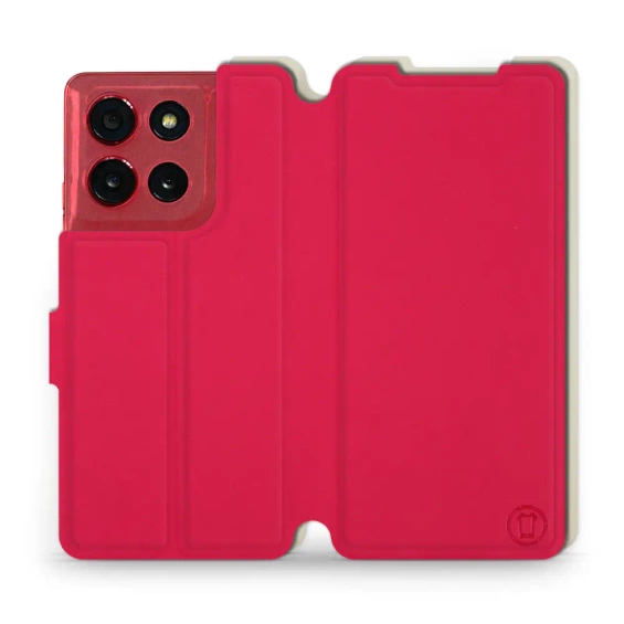 Etui Soft Touch do Motorola Moto G86 Power 5G - wzór Żywa czerwień z platyną