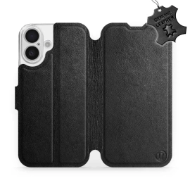 Phone Case Apple iPhone 16 - Design Black Leather