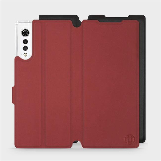 Phone Case LG Velvet - Design Dark Red with Black