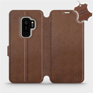 Etui ze skóry naturalnej do Samsung Galaxy S9 Plus - wzór Brown Leather