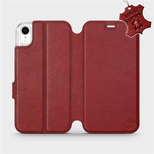 Phone Case Apple iPhone XR - Design Dark Red Leather