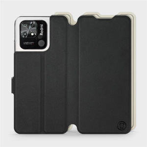 Etui Soft Touch do Xiaomi Redmi 10C - wzór Satynowa czerń z platyną