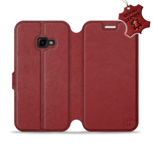 Phone Case Samsung Galaxy Xcover 4 - Design Dark Red Leather