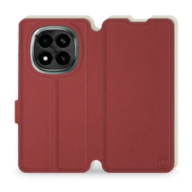 Etui Soft Touch do Xiaomi Redmi Note 14 Pro Plus 5G - wzór Zachodząca czerwień z platyną