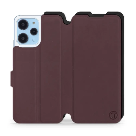 Etui Soft Touch do Xiaomi Redmi 12 - wzór Matowy burgund z czernią