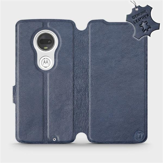 Hülle für Motorola Moto G7 - Farbe Blue Leather