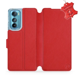 Phone Case Motorola Edge 30 5G - Design Red Leather