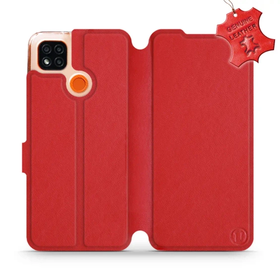 Phone Case Xiaomi Redmi 9C - Design Red Leather