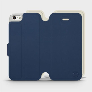 Hülle für Apple iPhone 5s - Farbe Marineblau mit Platin