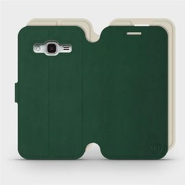 Hülle für Samsung Galaxy J3 2016 - Farbe Grün mit Platin