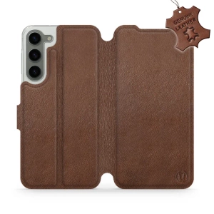 Phone Case Samsung Galaxy S23 Plus - Design Brown Leather