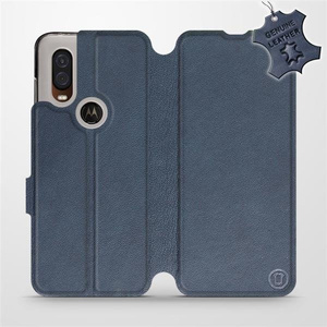 Phone Case Motorola One Vision - Design Blue Leather