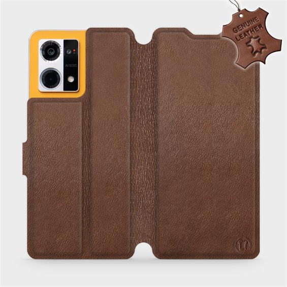 Phone Case Oppo Reno 7 4G - Design Brown Leather