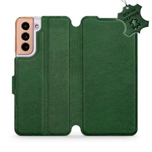 Phone Case Samsung Galaxy S21 - Design Green Leather