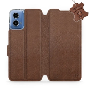 Phone Case Motorola Moto G34 5G - Design Brown Leather