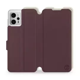 Phone Case Motorola Moto G23 - Design Burgundy with Platinum