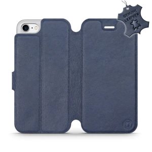 Etui ze skóry naturalnej do Apple iPhone 8 - wzór Blue Leather